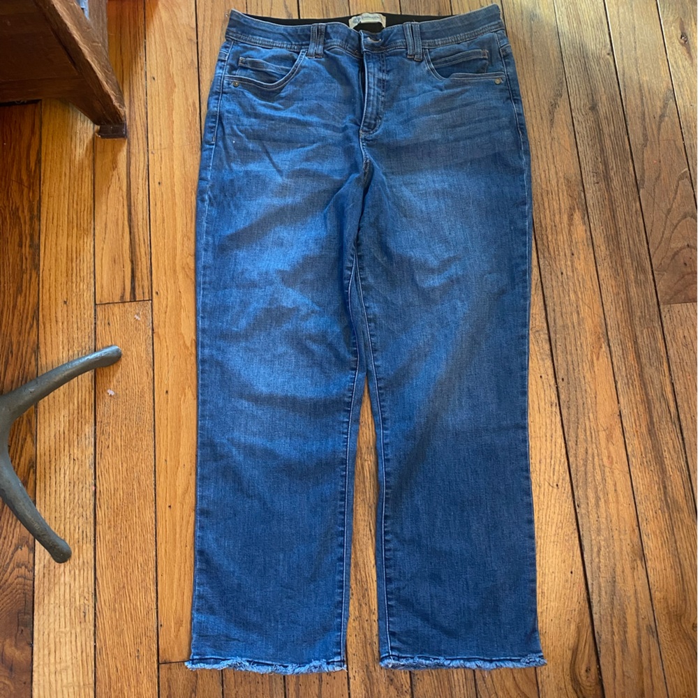 Women's Democracy Straight-Leg Ab Technology Jeans in Medium Blue Plus Size 14